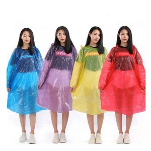 Adulto descartável capa de chuva de viagem de emergência de emergência translúcido camping ao ar livre impermeável espessa Rainwear portátil Rainwear BH6415 TYJ