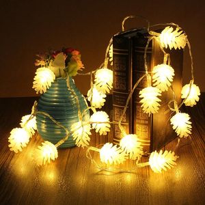 Strings EU Plug Pinecone LED Fairy String Light 10M 38LEDS Vattentät julbröllopsfestfestival Dekoration Holiday Lampled