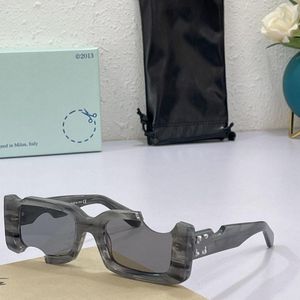 Polycarbonatplatte großhandel-Mode Sommer weiße Sonnenbrille Frauen Männer quadratische streifte graue Polycarbonat Platten Brille Rahmen OW40006 mit Originalbox Designer Damen Sonnenbrille