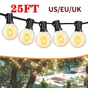 Strings Christmas Lighting With 25 Clear Bulbs Indoor Hanging Globe Festoon String Lights Outdoor Garden Gazebo Lamps Wedding DecorationLED