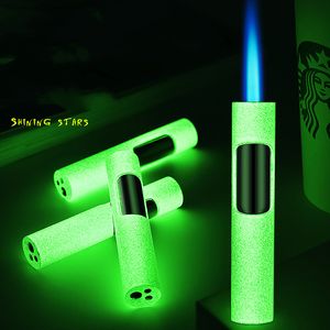 New Torch Luminous Gas Lighters Jet Windproof Cigarette Cigar Butane Lighter Refill Pen Spray Gun Metal Lighter Gadgets Gift