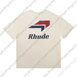 Gömlek Tasarımcısı T İyi Rhude Yeni R Harfleri Yazdır Kısa kollu T-Shirt High Street Retro Tide Marka Loose Tee Yüksek Kalite