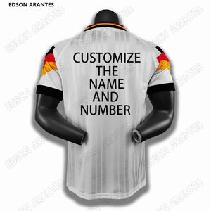 Vintage Weiß Deutschland T-shirt Männer DIY Name Nummer Klassische Deutschland 1992 trikot Kurzarm Casual Fans Unisex Tees Drop schiff 220704