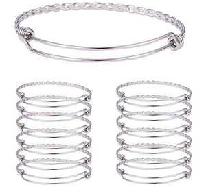 Braccialetti in acciaio inossidabile con filo di torsione regolabile Braccialetti con polsino in billet Creazione di gioielli fai-da-te da donna