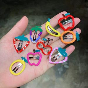 Children cartoon fruit hairpin Korean version little girl lovely fruit hairpin Princess Baby side clip banger hair accessories