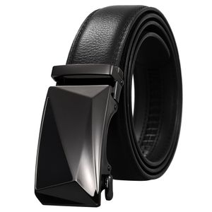 Cinto de moda cinturões pretos de couro real para homens correias automáticas de fivela 110-130cm Strap 10