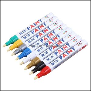 Markers Writing Supplies Office School Business Industrial 12 Colors Paint Marker Pen Fade-Proof Car Tyre Tire Tread Cd Metal Permanent Gr