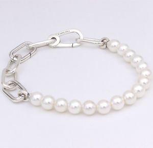 ME Freshwater Cultured Pearl bracelet chain jewelry 925 sterling Silver Bracelets Women Charm Beads sets for pandora with ale Bangle birthday Gift 599694C01