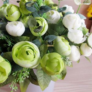 Decorative Flowers & Wreaths Spring Decoration 10 Head Rose Bouquet Real Touch Silk Artificial Roses Party Weding Home DecorDecorative