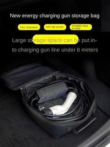 Car Organizer Waterproof Electric Charging Gun Storage Bag Auto Trunk Wire Box Sundries Accessories