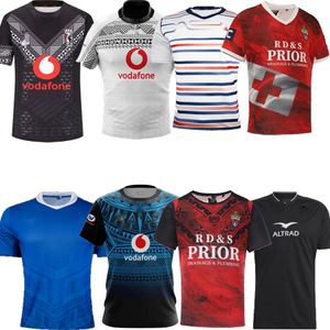 Wholesale fiji rugby resale online - 2022 All Super Rugby Jerseys Black jersey New Fiji Tonga USA Samoa Zealand White blue jersey shirt S XL
