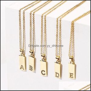 Pendant Necklaces Pendants Jewelry Personalized Alphabet Necklace Women Gold Plate Big Letters Name Chok Dh4Zp