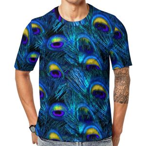 Men's T-Shirts Peacock Feather T Shirt Mens Animal Print Y2K Shirts Beach Harajuku Tee Short Sleeve Oversize ClothingMen's