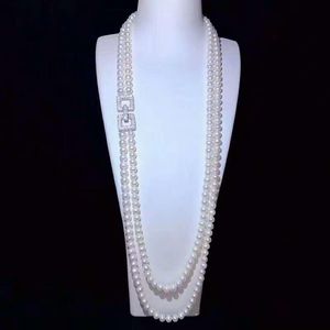Подвесные ожерелья 8-9 мм белые пресноводные жемчужные колье набор браслетов модные ювелирные дюжеры 28-30 дюймов подвесной кулон