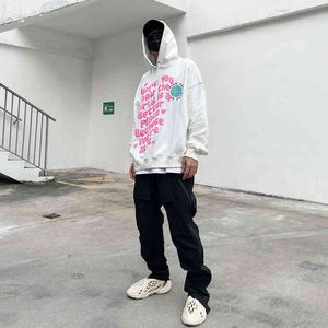 Foamed Letter Printed Hoodie Men's Fashion Ins Autumn Style Loose Bf Lazy Versatile Jacket
