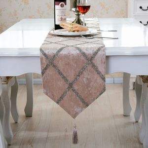 Fashion Table Flage European Style Highd Coffee Table Doek Rhombus Tafel Runner Piano Cover Christmas Decorations