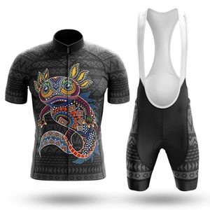 Pro Team Cycling Jersey sätter 2024 Mexikanska Aztec Axolotl Summer Short Sleeve Mountain Bike kläder andningsbara kläder Mtb Ropa Ciclismo Suits
