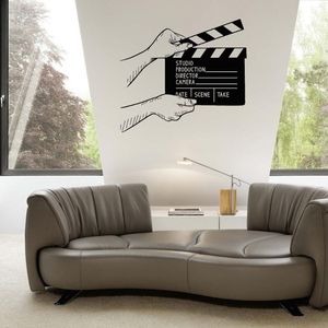 Wall Stickers Creative Clapper Board Filming Cinema Decor Movie Room Mural Studio Decoration Decal Ph253WallWall