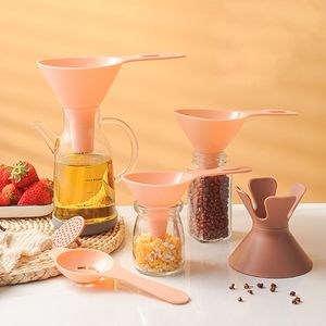 Plastic funnel six in one multifunctional funnel set household kitchen oil leakage wine leakage filter sub assembly tool