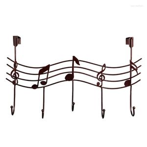 Hangers & Racks Wavy Musical Notes Wall Mounted Hanger With 5 Hooks Elegant Simple Design Decoration For Home Door Bedroom 45x26cm LBS