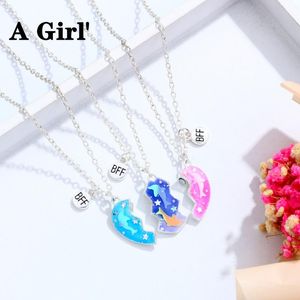 Pendant Necklaces Fashion 3 Pack Bff Heart Necklace Cute Dolphin Broken On Chains For Women Girl Jewelry GiftPendant