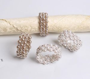 Wedding Pearl Napkin Rings Napkin Holders For Dinners Party Hotel Weddings Table Decoration Supplies Napkins Buckle BBA13448