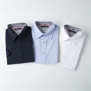 Casual Shirt Two-color Stitching Lapel Short Sleeve Blouse Male Simple Fashion Slim Shirts Summer New Arrival 001