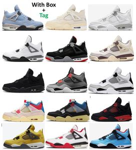 4 Oreo White Cement Bred Sail University Blue Basketball Shoes Men s Military Black Cat Midnight Navy Fire Red Infrared Amm Pure Money Lightning Guava Ice Sneakers