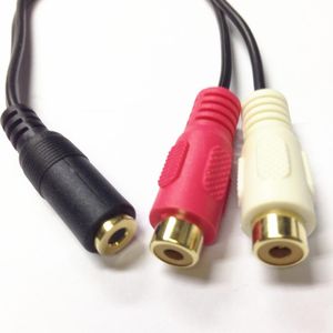 2 cavi femmina da 3,5 mm da 3,5 mm a DUAL RCA AV Jack Converter Adapter cavi audio