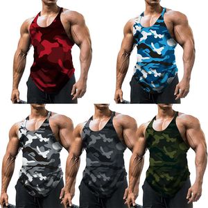 Herren Tank Tops Sommer Camouflage Weste Herren Top Atmungsaktives Bodybuilding T-Shirt Gym Ärmellos Herren T-Shirt Mode Rundhalsausschnitt Fitness TeeMen