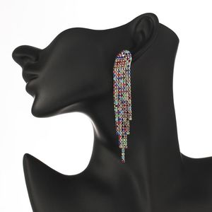 Dingle ljuskrona långa strassörhängen för kvinnor som lyser kristalltassel 2022 parti uttalande bijoux modesmycken e644dangle