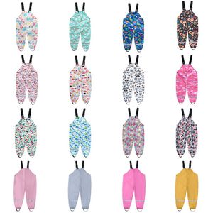 Fashion Waterproof Jumpsuit For Children Play In Water Clothing Rain Gear Colorful Printed Dinosaur Animal Outdoor Pants 35yr D3