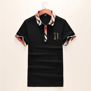 Mens T-Shirts polos Casual Shirts short sleeve Print plus size Men Classic Business Button Lapel Slim fit high quality shirt men's solid color shirt Stylish #37