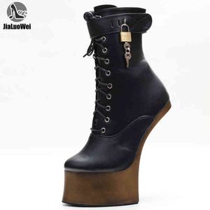 Boots Jialuowei 7inch High Heel New Fancy Play Bootfetish Ankle Platform in Stock Quick Shipping Size36-46 220805