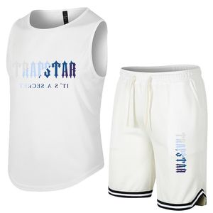 Trapstar London Summer Men Set ärmlös t-shirt sport snabb torrtank topshorts sportkläder manlig fitness väst 2-stycken träning 220622