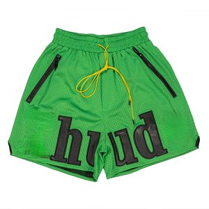 New Men's Shorts Designer Lear de couro Bordado Mesh Tecido de malha respirável Basquete calças até os joelhos