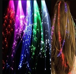 할로윈 파티 바 C0628x03을위한 LED LIGHT UP BRAID LUMINOUS 광섬유 헤어핀 장식