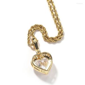 Łańcuchy serce kryształowe wiszące naszyjniki lodowe z cyrkonu sześcienne Uroki różowy kamienny wisiorek dla kobiet mody biżuterii prezenty llis22