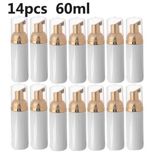 14pcs 60 ml Schaumflasche Plastikflasche Seifenspender Schaum Shampoo Lotion Abfüllpumpenflasche und Reinigung von Pinsel 220726