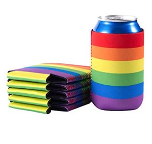 Altri bicchieri Copri tazza in neoprene arcobaleno Copri bottiglia per succhi di birra Copri bottiglia d'acqua Borsa con maniche isolate in neoprene Custodia per lattine LGBT Custodia per bevande