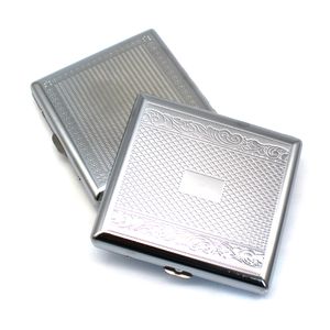 GLASS PIPE STORE 20pcs Stainless Steel Embossed Portable Metal Pressed Cigarette Case box