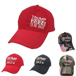 2024 Donald Trump Cap Cappello da baseball ricamato Elezioni presidenziali Cappelli sportivi Cappello da sole regolabile Adulti Uomo Donna Universale