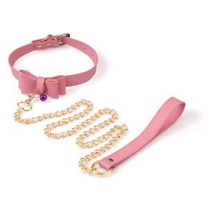 Erotica Toys adultos jogos adultos para cães eróticos de cães colares colarinhos de couro colarinho bowknot pescoço colarinho de sexo brinquedo bdsm Bondage Ferramentas sexuais SM escravo 220507