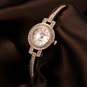 Wristwatches Women's Watch With Diamond Fashion Dress Alloy Quartz Bracelet 2022 Relojes Para MujerWristwatches