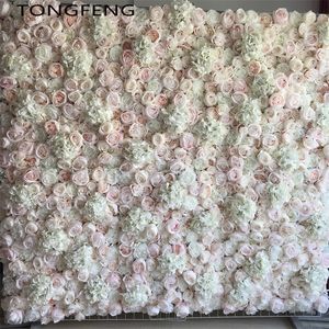 Ślub 3D Flower Wall Panel Biega Wedding Sztuczny jedwabny jedwabny róży Peony Wedding Dekoracja 10pcs/Lot Tongfeng T200519