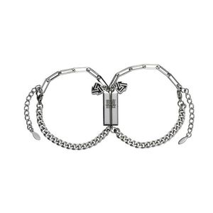 Länkkedja 2st/set magnetiskt armband med rostfritt stål kubansk par Bangle Valentine's Day Gift Jewelrylink