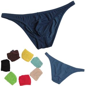 Underbyxor sexiga män underkläder penis väska låg midja trosor nylon andningsbar bekväm u konvex påse transparent bikini trosor underbyxor