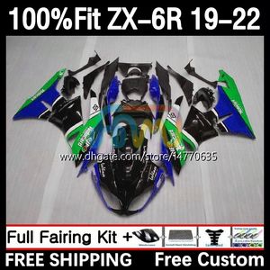 OEM Faitings Kit para Kawasaki Ninja ZX-6R ZX 636 ZX636 ZX6R 19 20 21 22 Bodywork 6DH.115 ZX 6R ZX-636 2019 2020 2021 2022 Frame 600cc 19-22 Greeh preto do corpo de molde de injeção