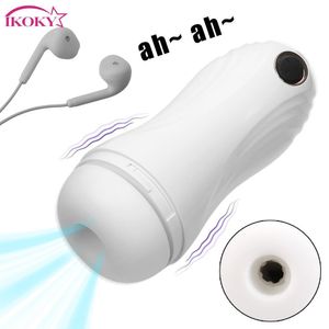 Penis Sucking Stimulator Vagina Real Pussy sexy Toys For Men With Earphone Male Masturbation Cup 10+6+1 Modes Vibrator Beauty Items