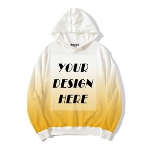 Hoodies gradientes unissex Imprimir seu próprio desenho animado de desenho de design Homens Mulheres Moda Pullover Casual Casual Casal Tops 220722